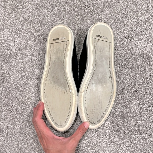 Miu Miu Black and Silver Sneakers - Picture 4 of 5